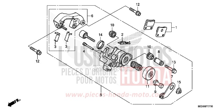 PARKING BRAKE CALIPER for VFR1200X Dual Clutch PEARL GLARE WHITE (NHB53) from 2017